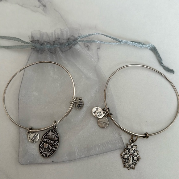 Two silver Alex & Ani bracelets - Picture 2 of 2